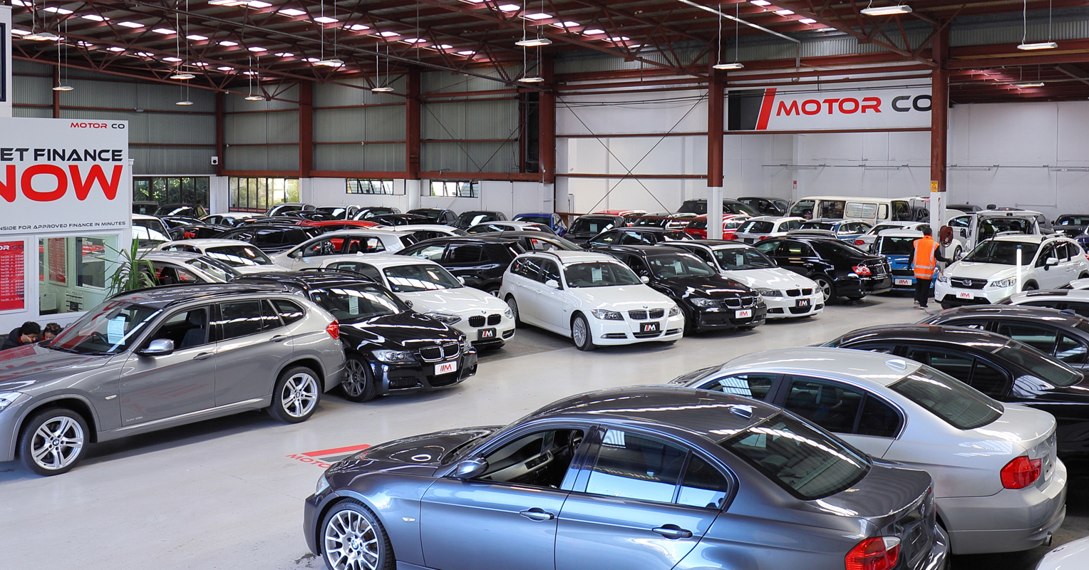 A wide view of the Japanese used cars selection at MotorCo, an Auckland car dealership.