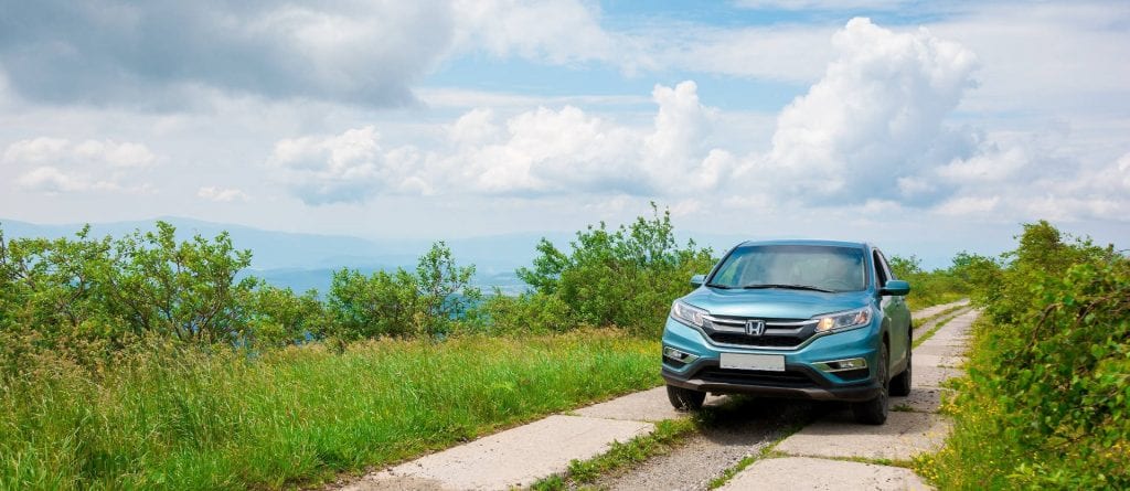 Honda car on mountain road